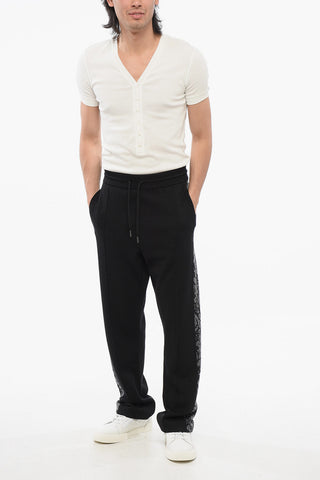 Knitted Sweatpants with Side Patterned Bands