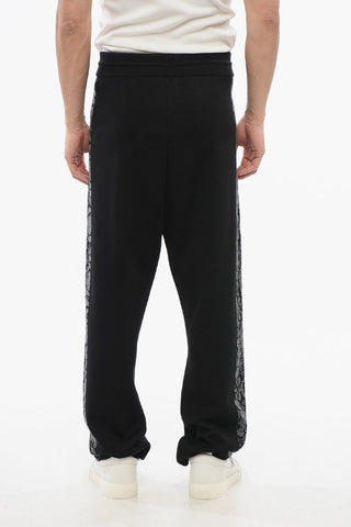 Knitted Sweatpants with Side Patterned Bands