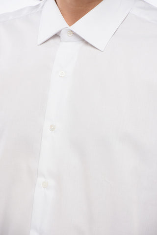 Poplin Cotton Shirt with Spread Collar 