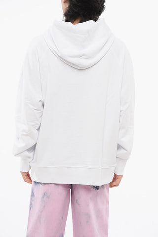 JEANS COUTURE Brushed Cotton Hoodie with Printed Logo