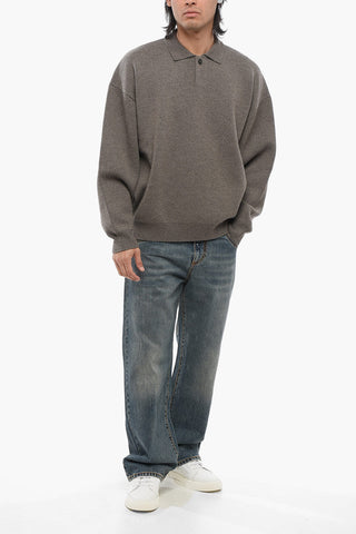 Pullover aus Schurwolle mit Polokragen