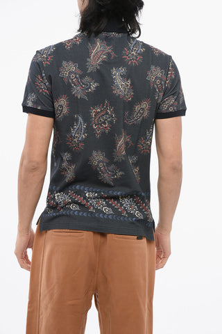 Paisley Patterned Piquet Cotton Polo