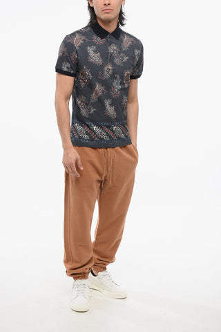 Paisley Patterned Piquet Cotton Polo