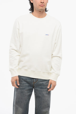 Solid Color Brushed Cotton Crewneck Sweatshirt
