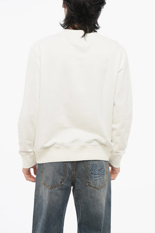 Solid Color Brushed Cotton Crewneck Sweatshirt