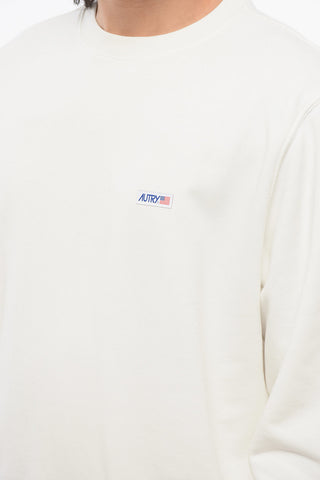 Solid Color Brushed Cotton Crewneck Sweatshirt