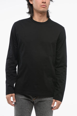 Crew Neck Cotton T-Shirt with Long Sleeves