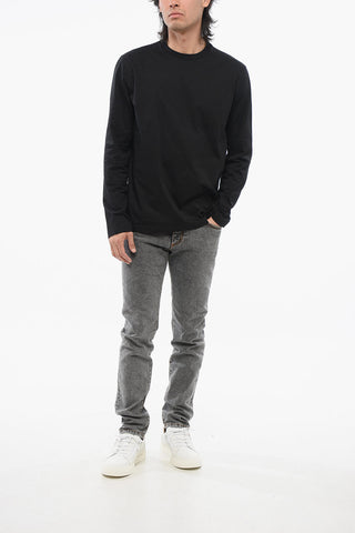 Crew Neck Cotton T-Shirt with Long Sleeves
