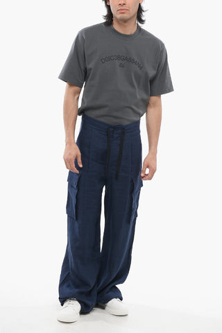 Pantaloni Cargo in Lino ad 1 Pince
