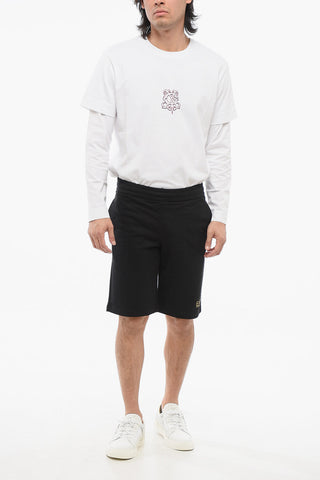 EA7 Baumwoll-Shorts mit Lamé-Print-Logo