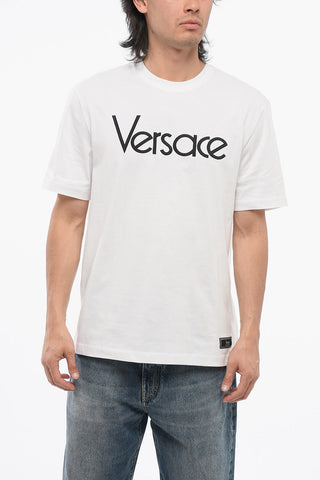 T-Shirt Girocollo in Cotone con Logo Ricamato