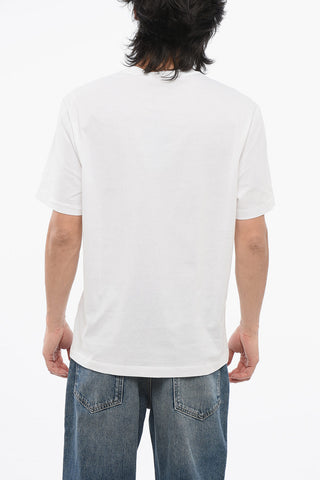 T-Shirt Girocollo in Cotone con Logo Ricamato