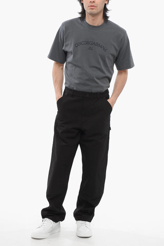 Cotton Pants with Embroidered Logo