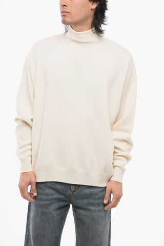 Pullover a Collo Alto in Lana Vergine