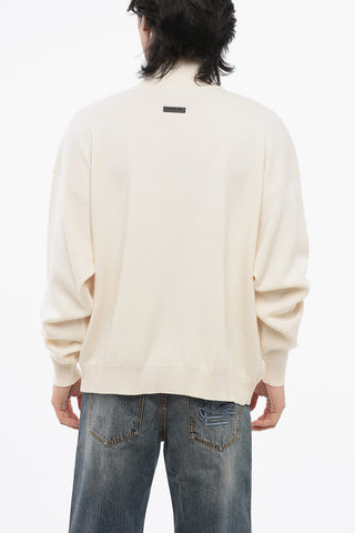 Pullover a Collo Alto in Lana Vergine
