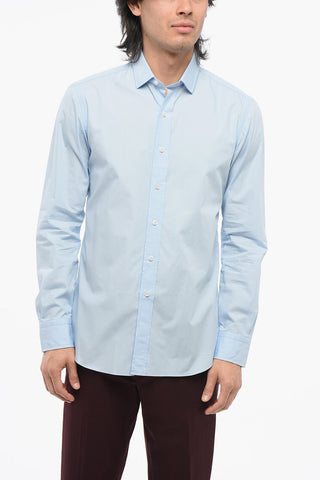 Spread Collar Poplin Cotton Shirt