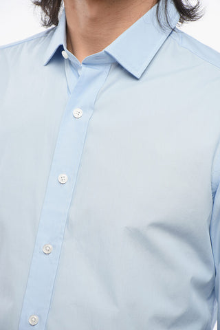 Camicia in Popeline di Cotone con Collo Francese