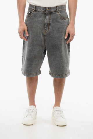 Shorts Wide Leg in Denim Stone Washed
