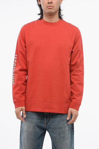 Crew Neck BRILHO Cotton T-Shirt with Glittered Logo