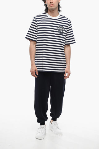 Awning Striped Cotton T-Shirt with Embroidered Logo