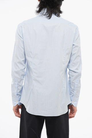 Cotton Striped Shirt with Spread Collar