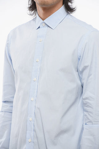 Cotton Striped Shirt with Spread Collar
