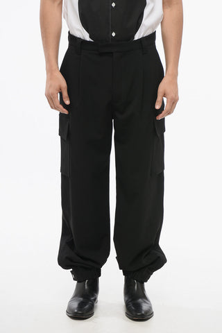 EMPORIO Single-Pleat Cargo Trousers with Adjustable Cuffs