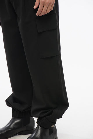 EMPORIO Single-Pleat Cargo Trousers with Adjustable Cuffs