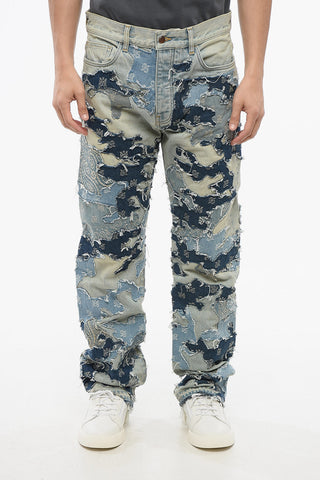 Jeans PATCHWORK CAMO con Fondo Sfrangiato 22cm