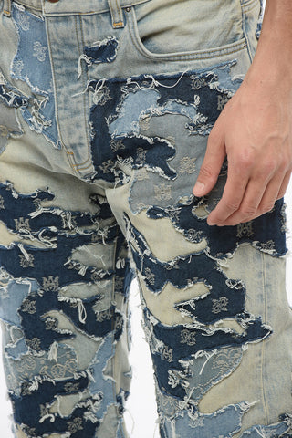 Jeans PATCHWORK CAMO con Fondo Sfrangiato 22cm