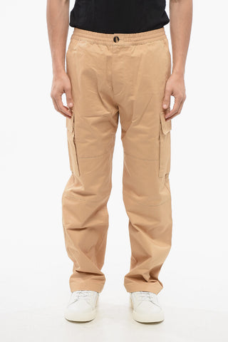 Cotton Cargo Pants with Elastic Waistband