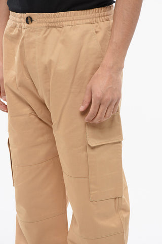 Cotton Cargo Pants with Elastic Waistband