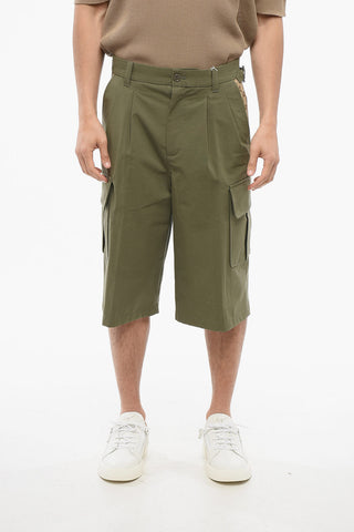 Cotton Cargo Shorts with Monogram Inserts