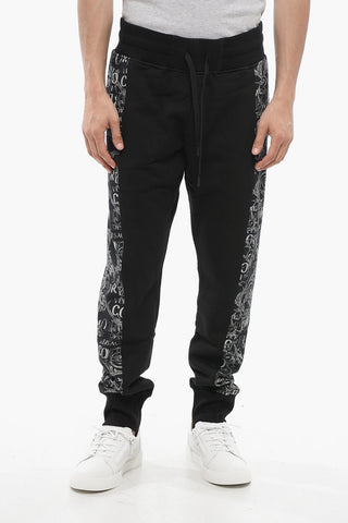 JEANS COUTURE Joggers in Cotone con Inserti Laterali Monogram