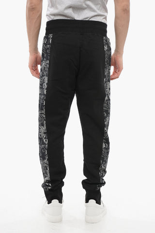JEANS COUTURE Joggers in Cotone con Inserti Laterali Monogram