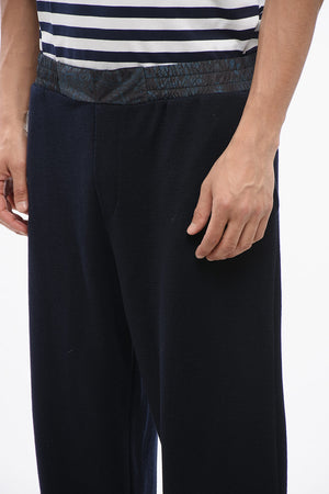 Knit Joggers With Nylon Elastic Waist And Paisley Pattern