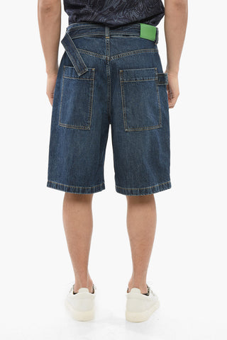 Mid Washed Denim Shorts with Belt