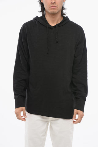 Felpa Hoodie in Maglia di Cotone Monocromo