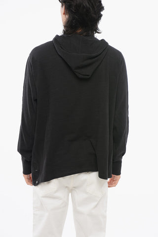 Felpa Hoodie in Maglia di Cotone Monocromo