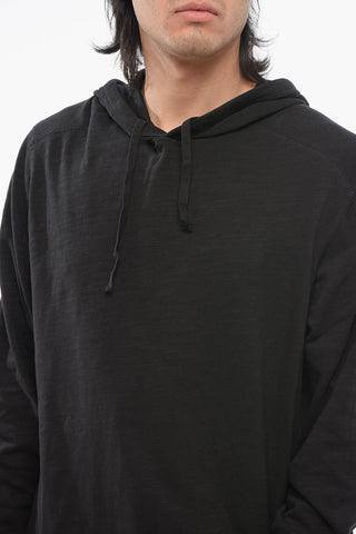 Felpa Hoodie in Maglia di Cotone Monocromo