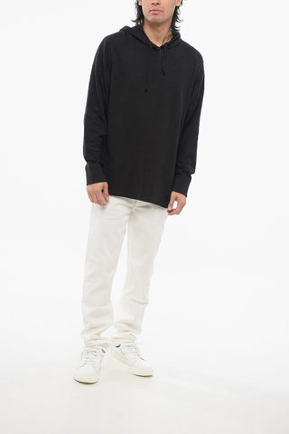 Felpa Hoodie in Maglia di Cotone Monocromo