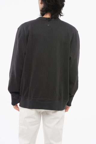 Felpa Girocollo in Cotone Garzato con Logo Stampato