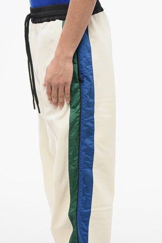 GRENOBLE Fleece Joggers with Contrasting Nylon Side Stripes