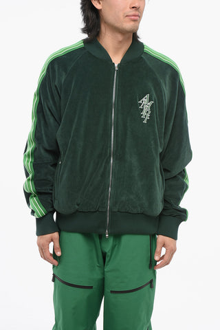 Velours-Track-Sweatshirt RAIN FOREST mit seitlichen Tape-Streifen