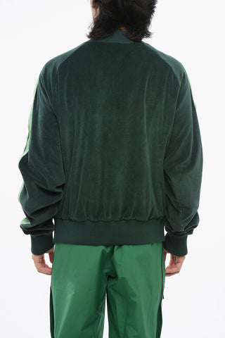Velours-Track-Sweatshirt RAIN FOREST mit seitlichen Tape-Streifen