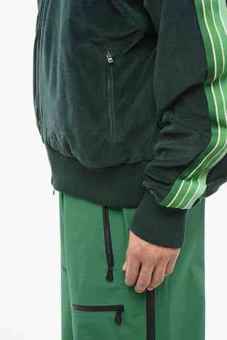 Velours-Track-Sweatshirt RAIN FOREST mit seitlichen Tape-Streifen