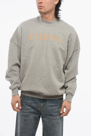 Felpa in Cotone Garzato ETERNAL con Logo Floccato