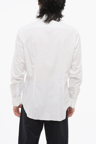 Cotton Striped Shirt with Spread Collar