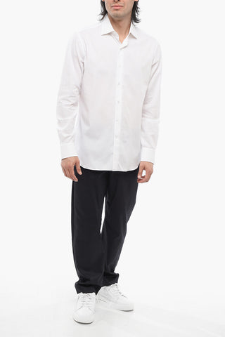Cotton Striped Shirt with Spread Collar