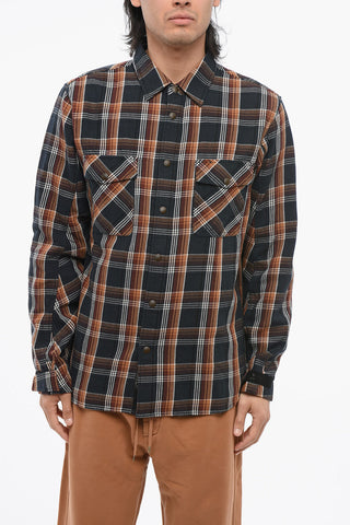 ICONS Overshirt Sahariana in Flanella di Cotone Motivo Tartan
